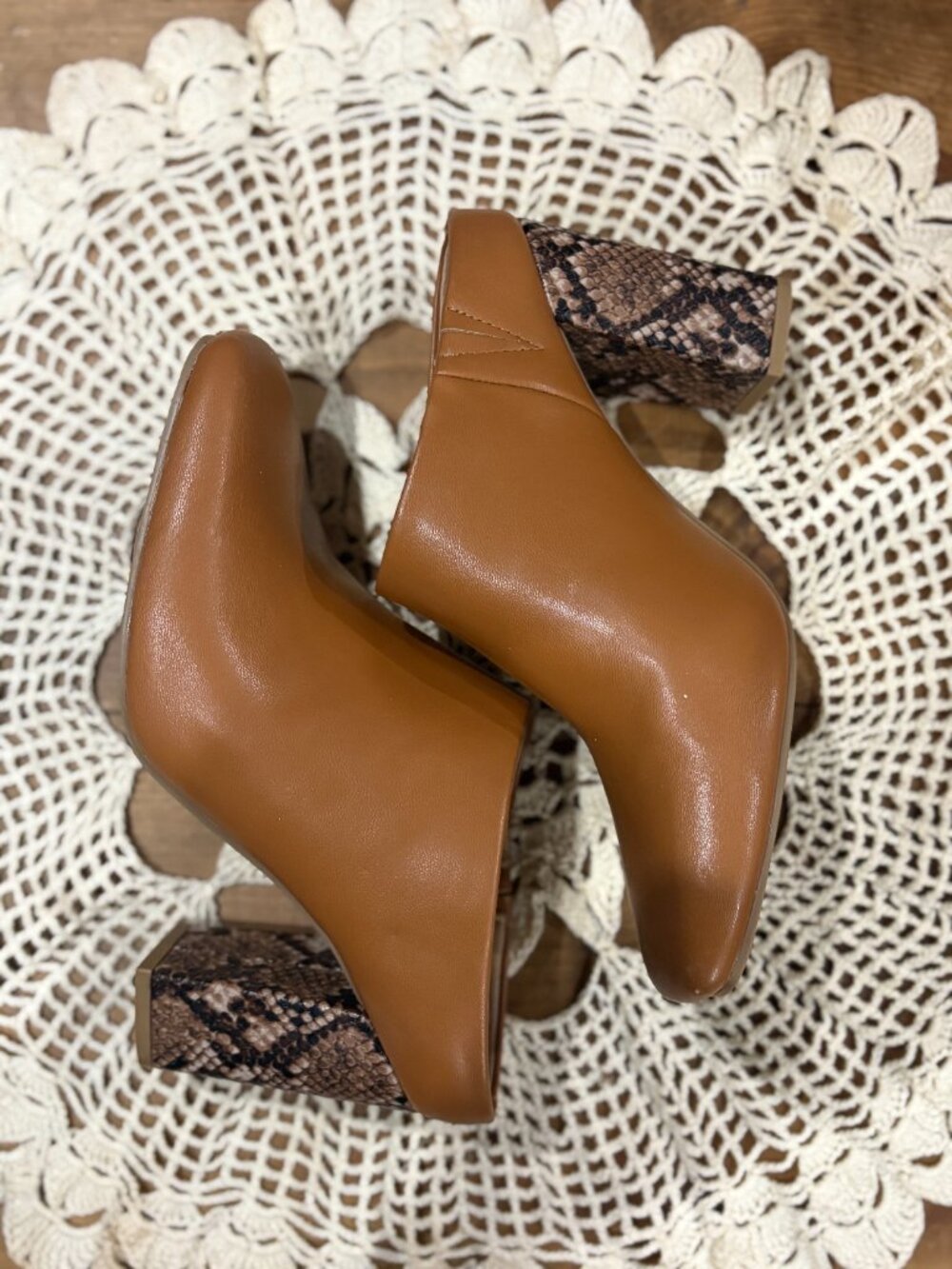 A New Day snake skin clogs/heels, size 7.5